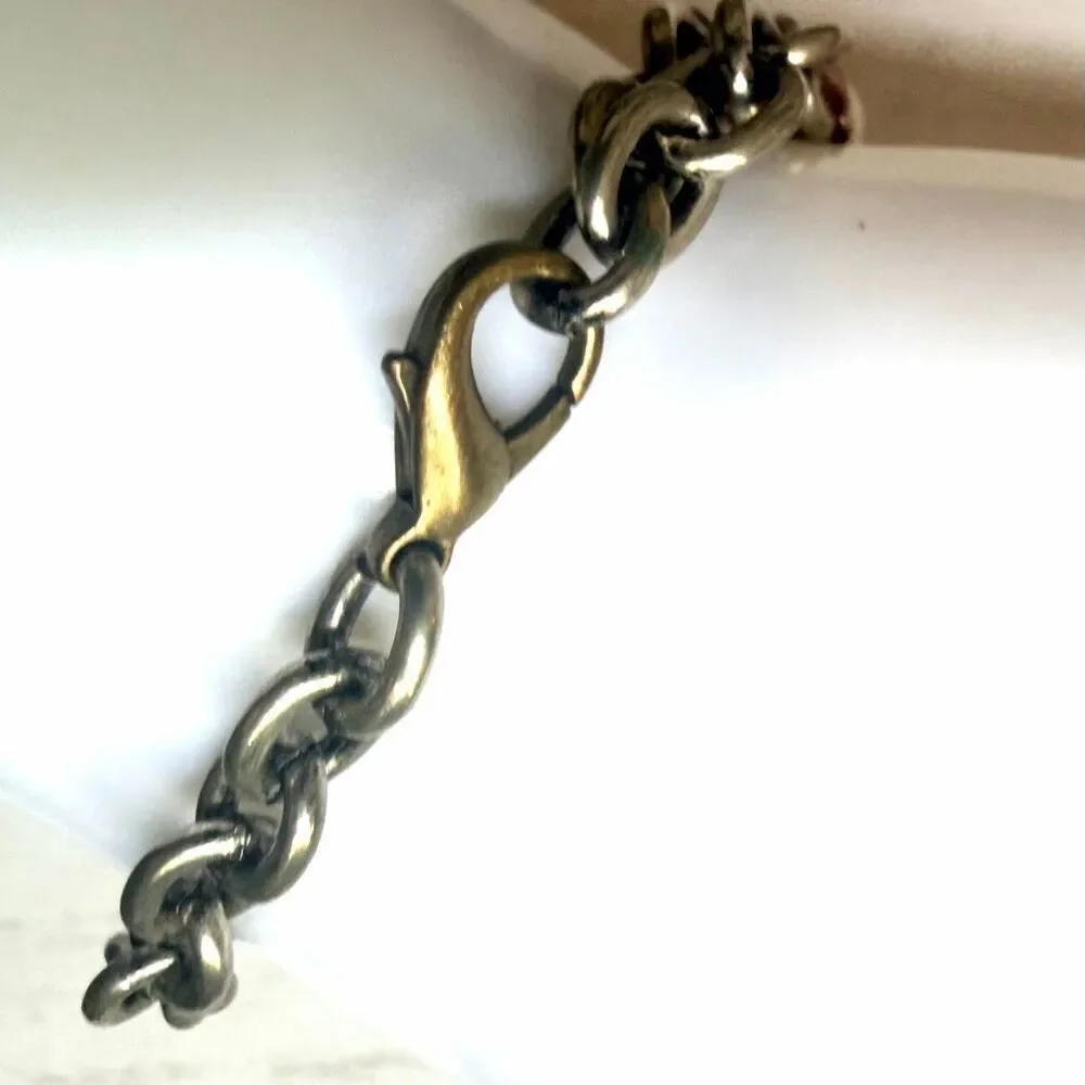 Artisan Mixed Metal Crown Statement Bracelet